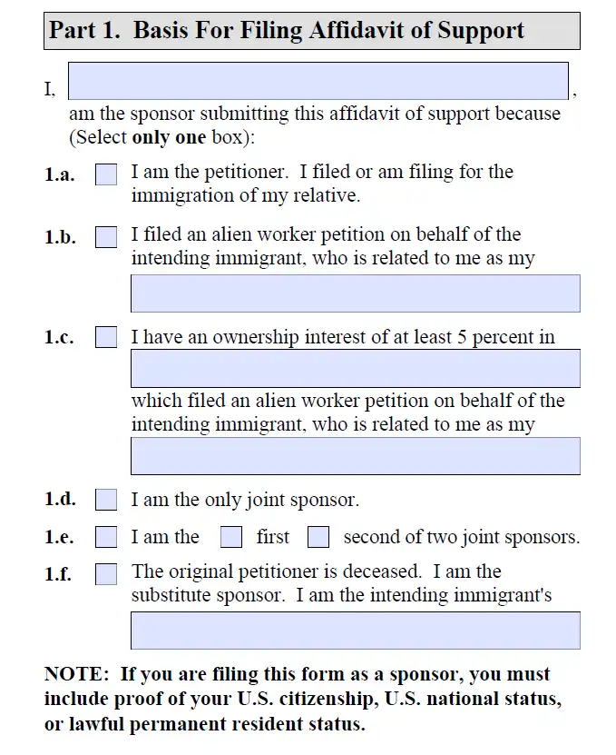 How to Fill Out Affidavit of Support, Form I-864